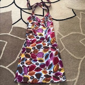 New Boden Leaf Print Halter Sundress 2
